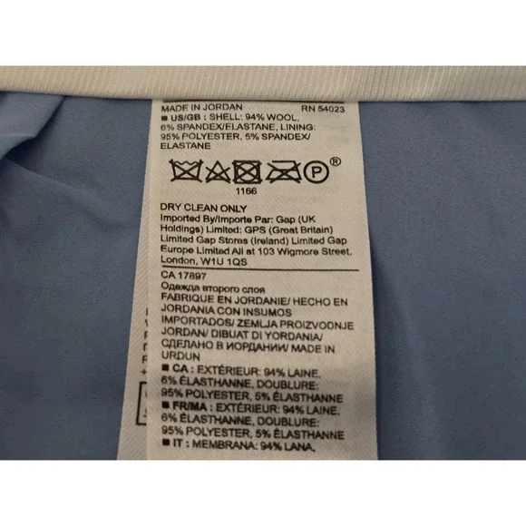 New Banana Republic Ryan Dress Pants Women's Size 0 Preppy Blue NWT - Picture 7 of 9